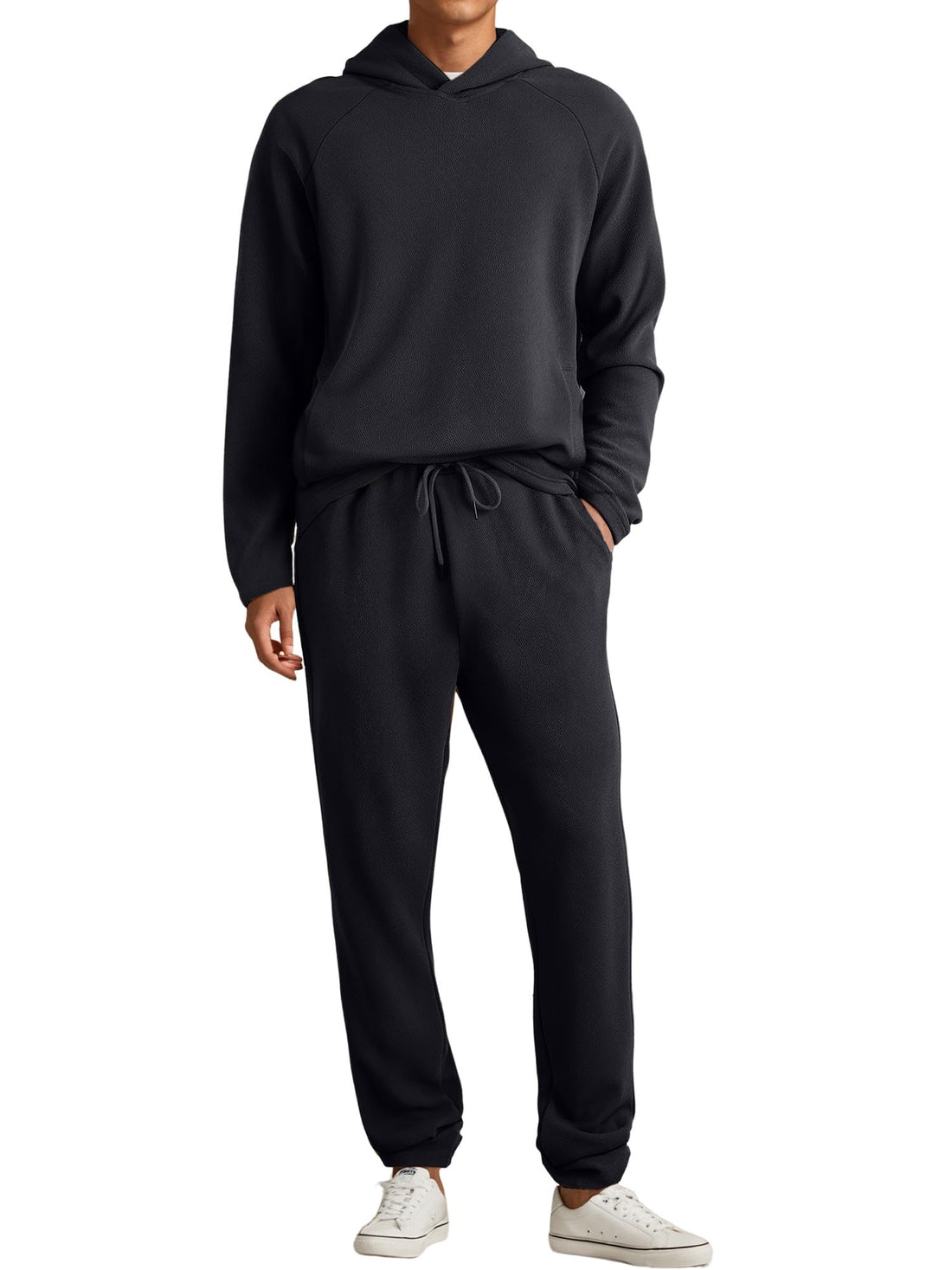 Textured Hoodie Set - Relaxed Hoodie & Joggers