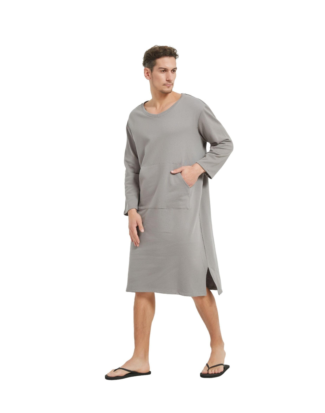 Plus Size Satin Nightgown - Short Sleeve V-Neck Sleep Dress