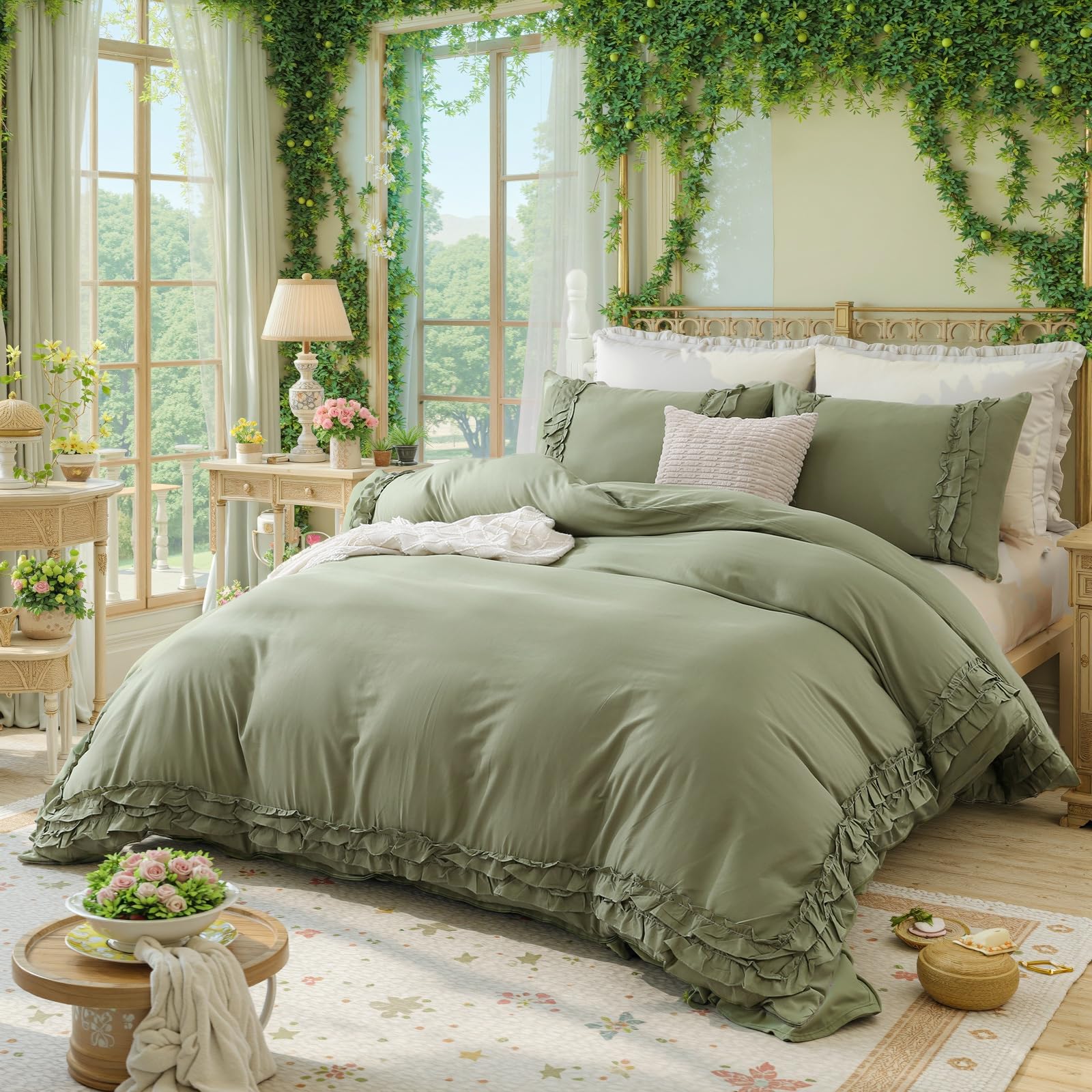 Cotton Ruffle Comforter - 3-Piece Set