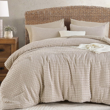 Tufted Comforter Set - Geometric Jacquard 7-Piece Collection