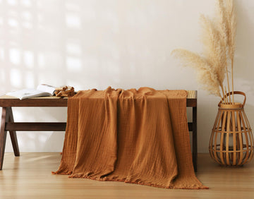 Cotton Gauze Throw - Tassel Edge 50x60 Inches