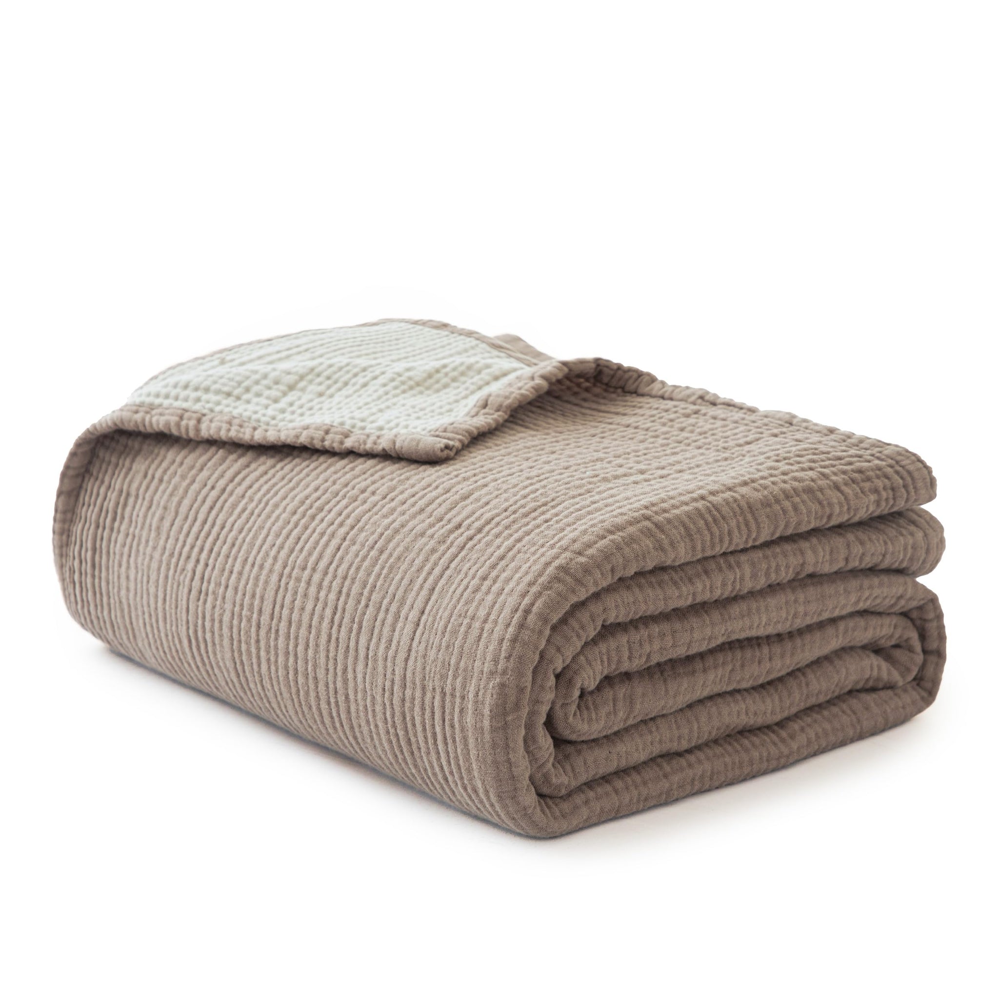 4-Layer Gauze Cotton Blanket - Lightweight & Breathable Twin Size