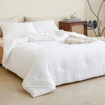 Bright White Boho Comforter - 3-Piece Set