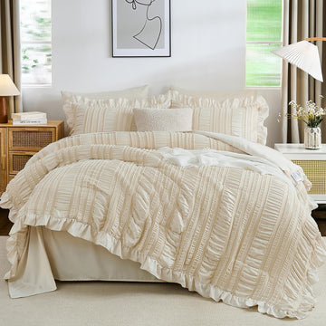 Ruffle Seersucker Comforter - 7-Piece Bedding Set